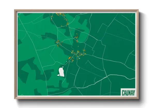 Une affiche de carte sur Caunay