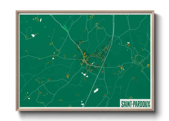 Une affiche de carte sur Saint-Pardoux