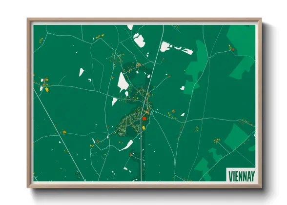 Une affiche de carte sur Viennay
