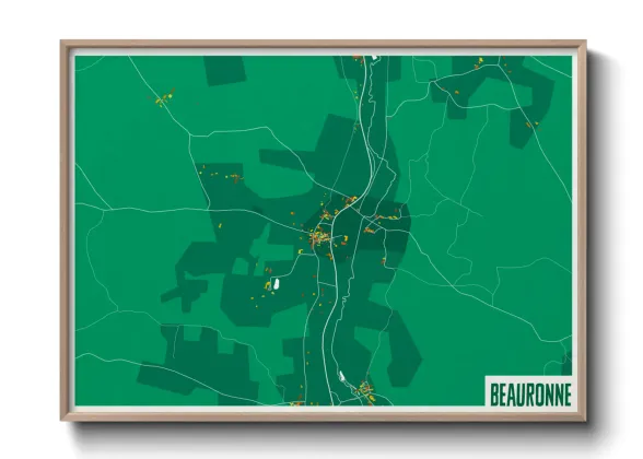 Une affiche de carte sur Beauronne
