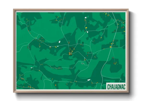 Une affiche de carte sur Chalagnac