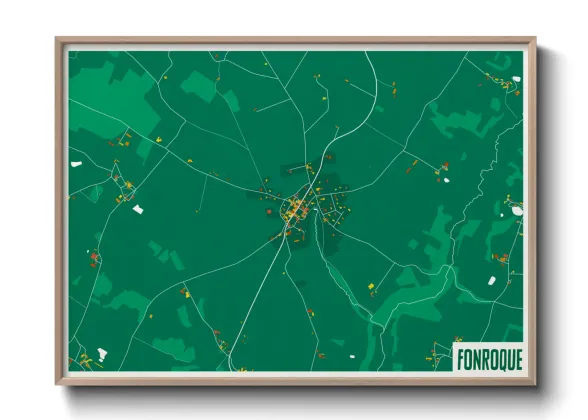 Une affiche de carte sur Fonroque