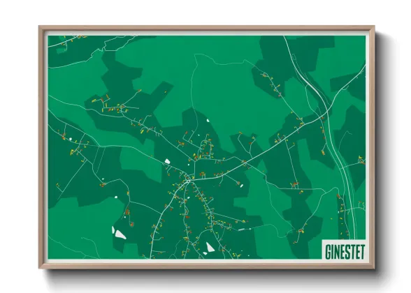 Une affiche de carte sur Ginestet