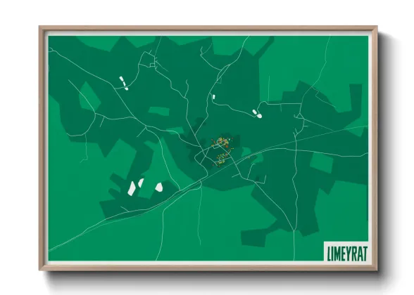 Une affiche de carte sur Limeyrat
