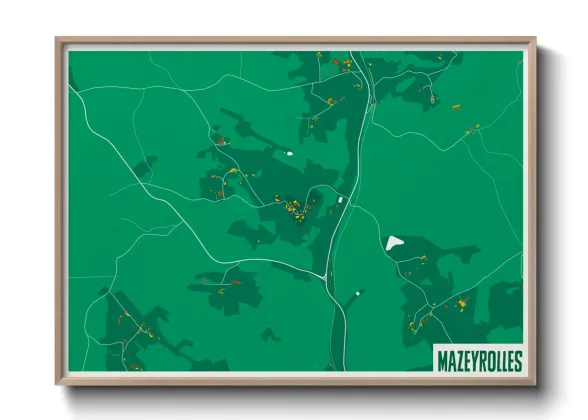 Une affiche de carte sur Mazeyrolles