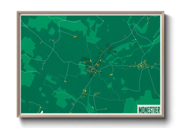 Une affiche de carte sur Monestier
