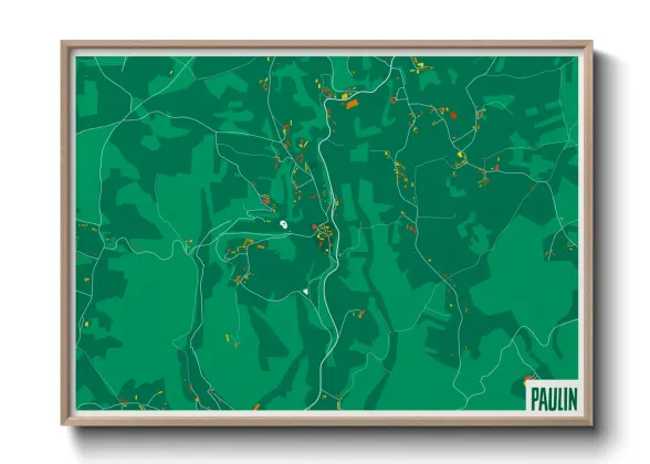 Une affiche de carte sur Paulin