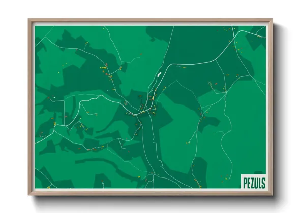 Une affiche de carte sur Pezuls
