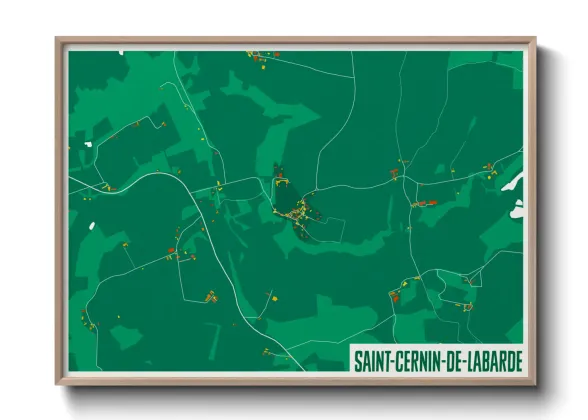 Une affiche de carte sur Saint-Cernin-de-Labarde