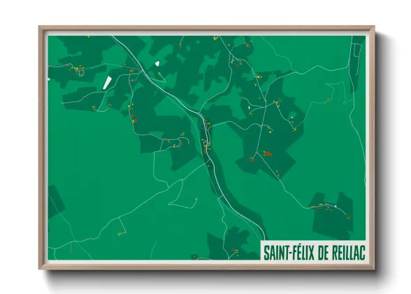 Une affiche de carte sur Saint-Félix de Reillac