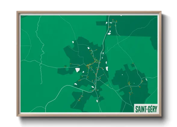 Une affiche de carte sur Saint-Géry