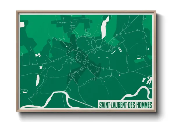 Une affiche de carte sur Saint-Laurent-des-Hommes
