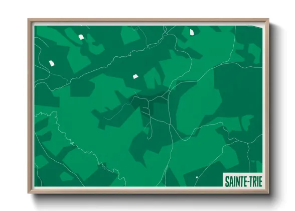 Une affiche de carte sur Sainte-Trie