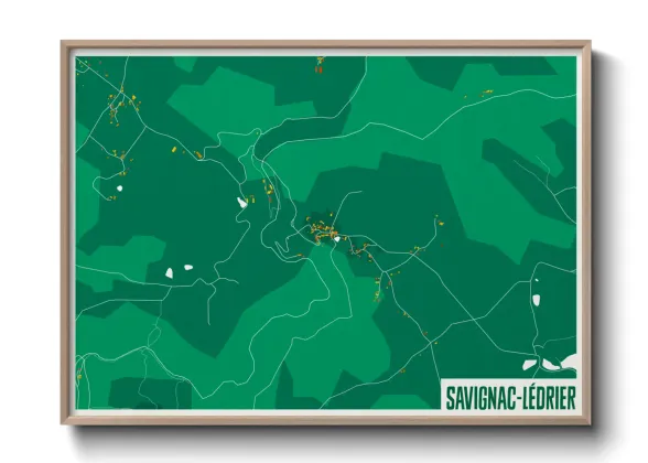Une affiche de carte sur Savignac-Lédrier