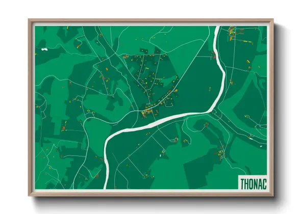 Une affiche de carte sur Thonac