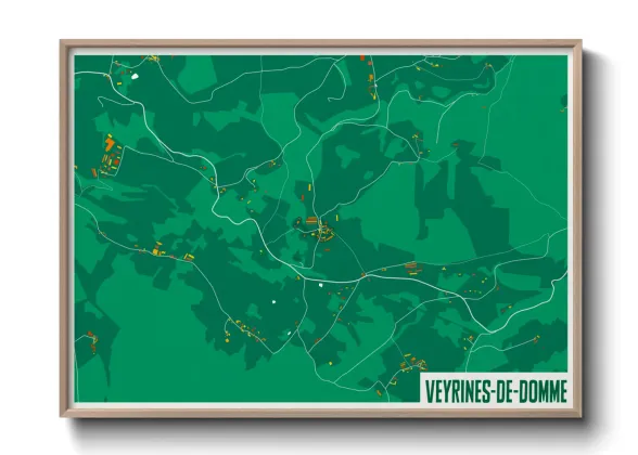 Une affiche de carte sur Veyrines-de-Domme