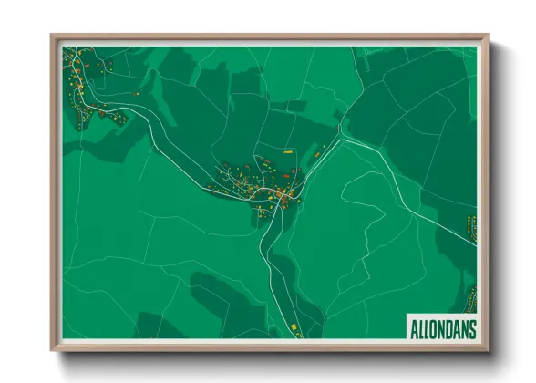 Une affiche de carte sur Allondans