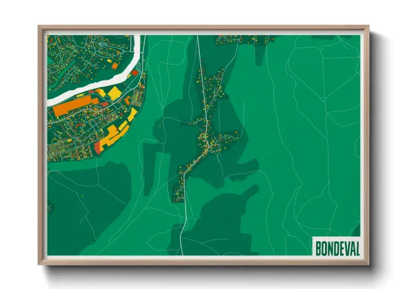 Une affiche de carte sur Bondeval