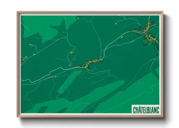 Une affiche de carte sur Châtelblanc