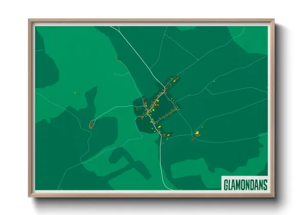 Une affiche de carte sur Glamondans