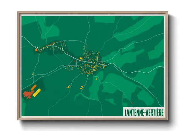 Une affiche de carte sur Lantenne-Vertière