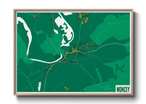 Une affiche de carte sur Moncey