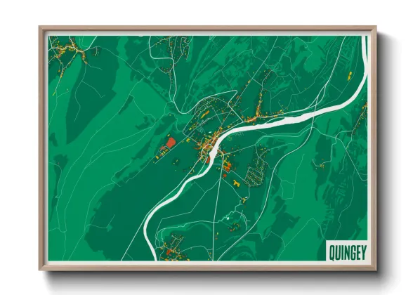 Une affiche de carte sur Quingey
