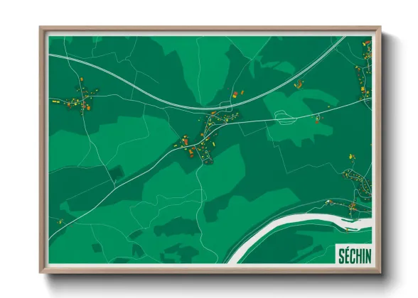 Une affiche de carte sur Séchin