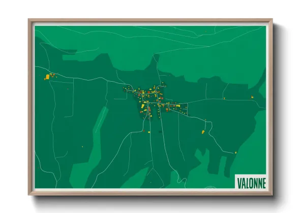 Une affiche de carte sur Valonne