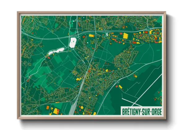 Une affiche de carte sur Brétigny-sur-Orge