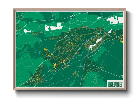 Une affiche de carte sur Breuillet