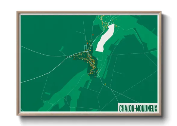Une affiche de carte sur Chalou-Moulineux