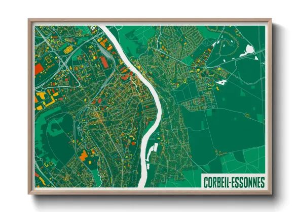 Une affiche de carte sur Corbeil-Essonnes