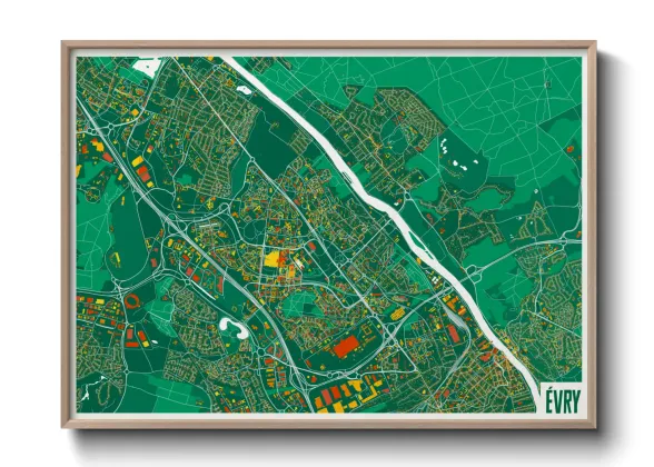 Une affiche de carte sur Évry