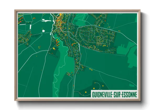 Une affiche de carte sur Guigneville-sur-Essonne