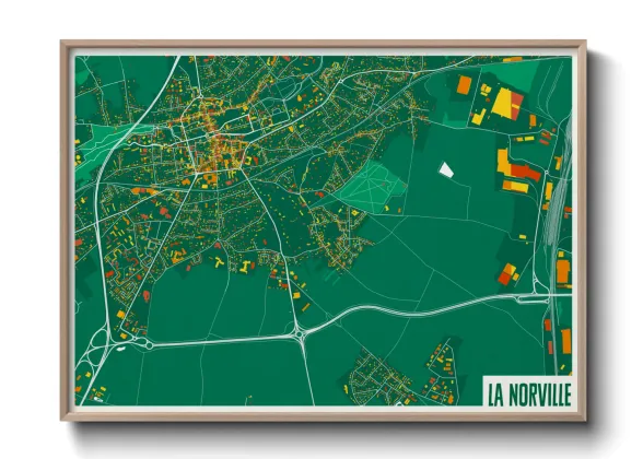 Une affiche de carte sur La Norville