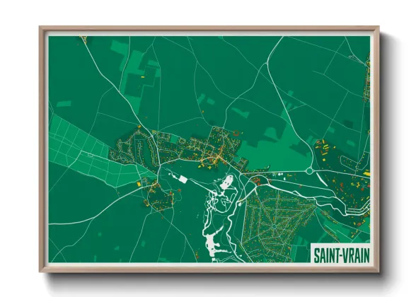 Une affiche de carte sur Saint-Vrain