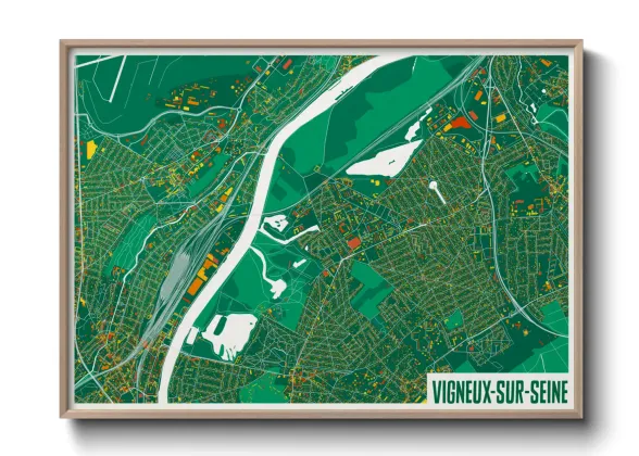 Une affiche de carte sur Vigneux-sur-Seine