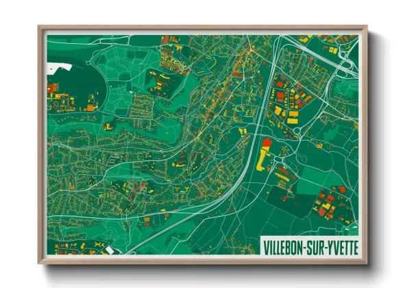 Une affiche de carte sur Villebon-sur-Yvette