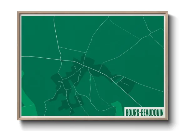 Une affiche de carte sur Bourg-Beaudouin