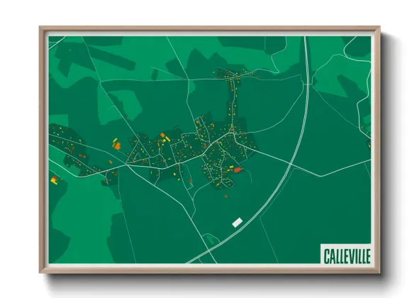 Une affiche de carte sur Calleville