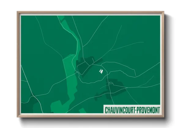 Une affiche de carte sur Chauvincourt-Provemont