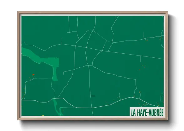 Une affiche de carte sur La Haye-Aubrée
