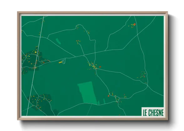 Une affiche de carte sur Le Chesne