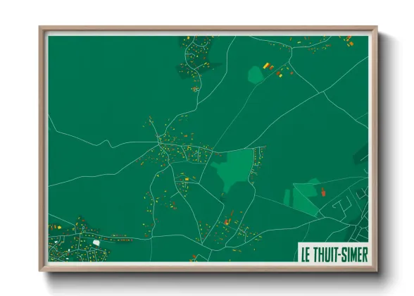 Une affiche de carte sur Le Thuit-Simer