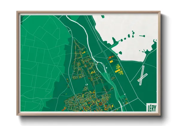 Une affiche de carte sur Léry
