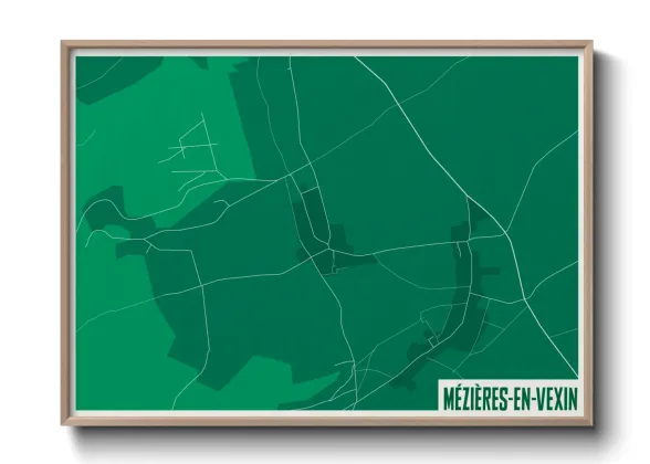 Une affiche de carte sur Mézières-en-Vexin