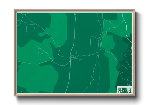 Une affiche de carte sur Perruel