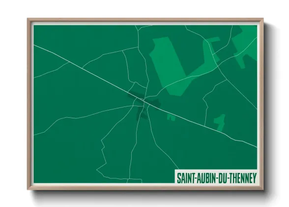 Une affiche de carte sur Saint-Aubin-du-Thenney