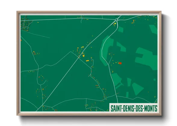 Une affiche de carte sur Saint-Denis-des-Monts